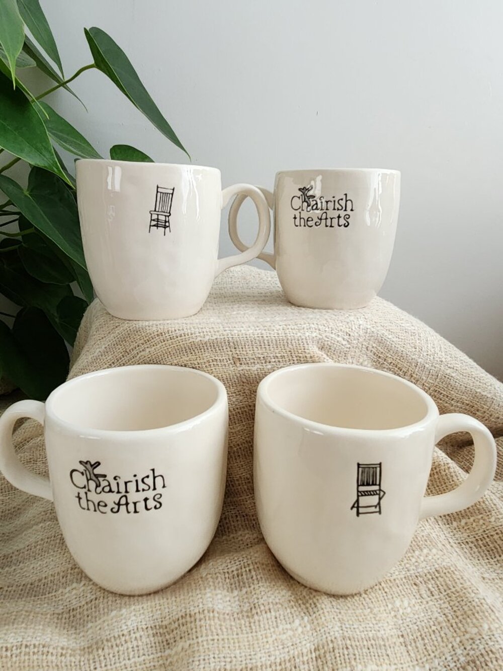 Vintage Rae Dunn By Magenta Chairish The Arts Set Of 4 Chair Cup Mugs